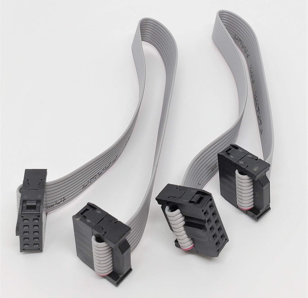 IDC 2-Pack 20cm 8" Length 10 Pins 10P 2.54mm FC Dual Rows 0.1" Pitch Connectors Female Sockets on Silver Flat Ribbon Cable, Net Length is 7 inches 18cm F/F (10P-20cm-2PK)