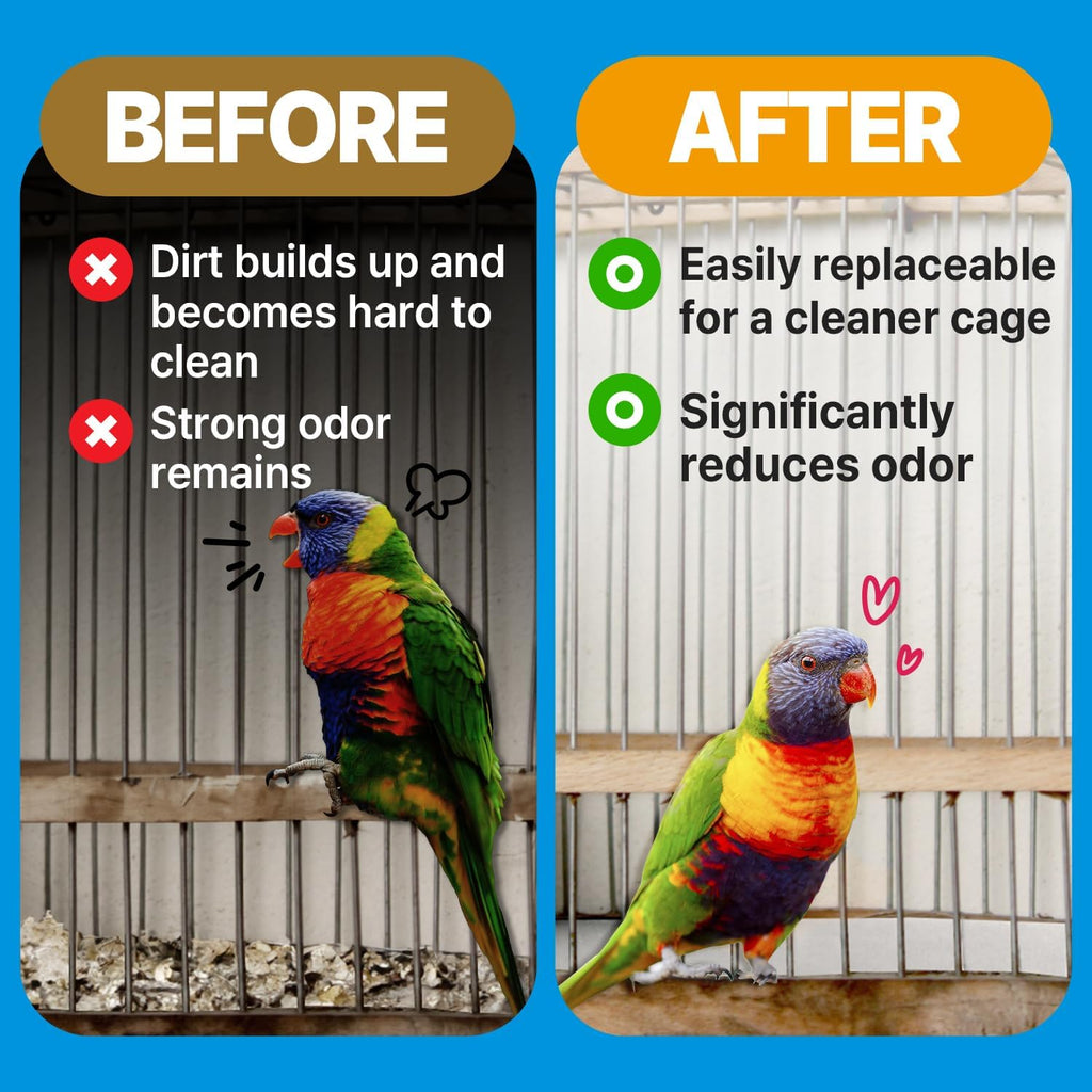 TORTO9 Cage Liner Sheets for Birds – 120 Pack, 31 x 21.5 in, 5.5 lb | Acid-Free & Non-Toxic Paper | Safe Pet Bedding