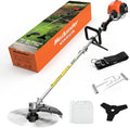 26cc Gas Weed Wacker & Brush Cutter for Mowing lawns and shrubs | String Trimmer 17-Inch with 10-Inch Brush Cutter