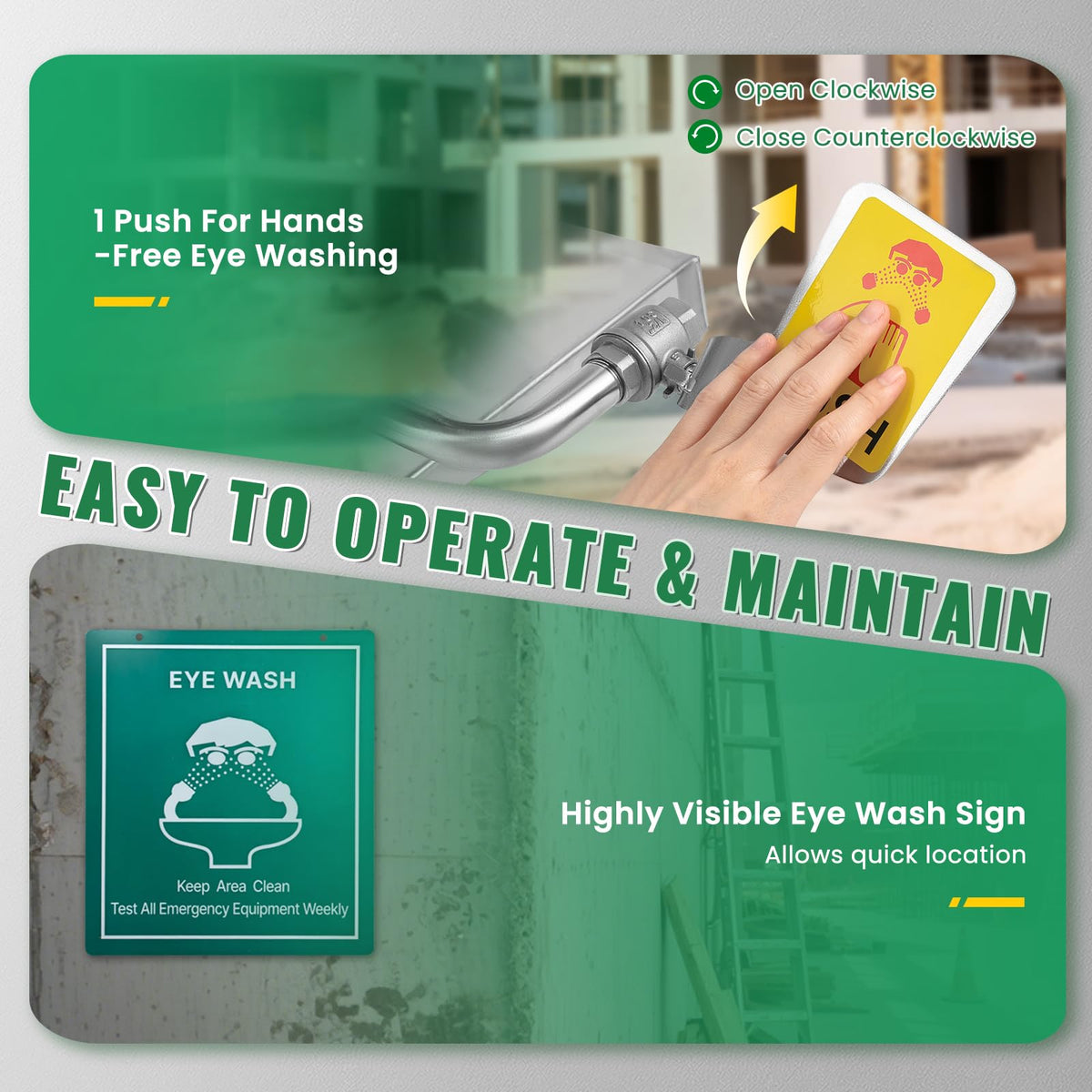 Emergency Wall Mount Eye Wash Station Wall Mounted Eyewash Stations