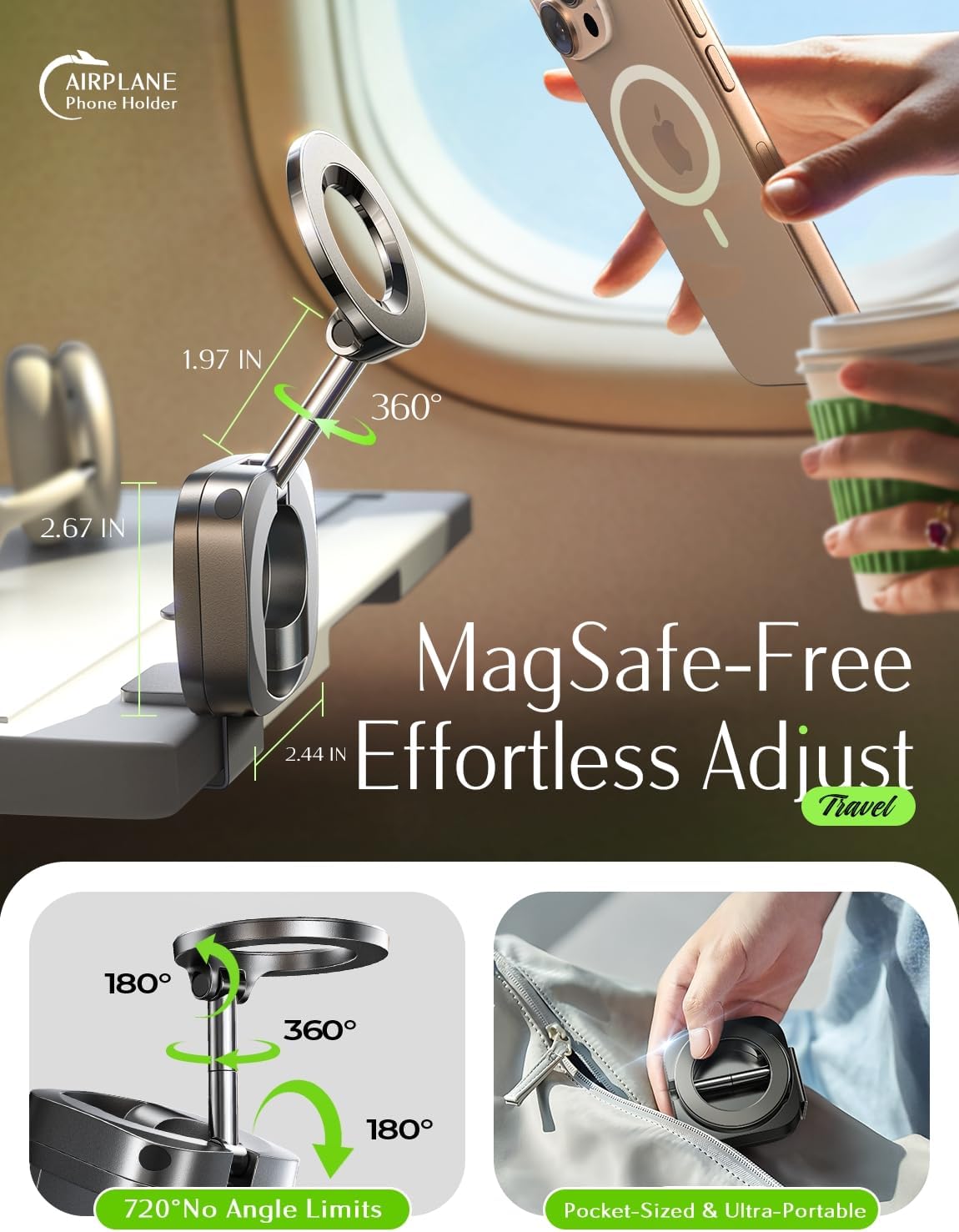 Airplane Travel Essentials for Women Men Phone Holder for Desk Cruise Vacation Essentials World Cup 2026 2026 MagSafe
