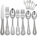 Hotel Flatware Silverware Set for 12-90 Piece 18/10 Stainless Steel Cutlery Set, Elegant Dinner Forks, Knives, Spoons