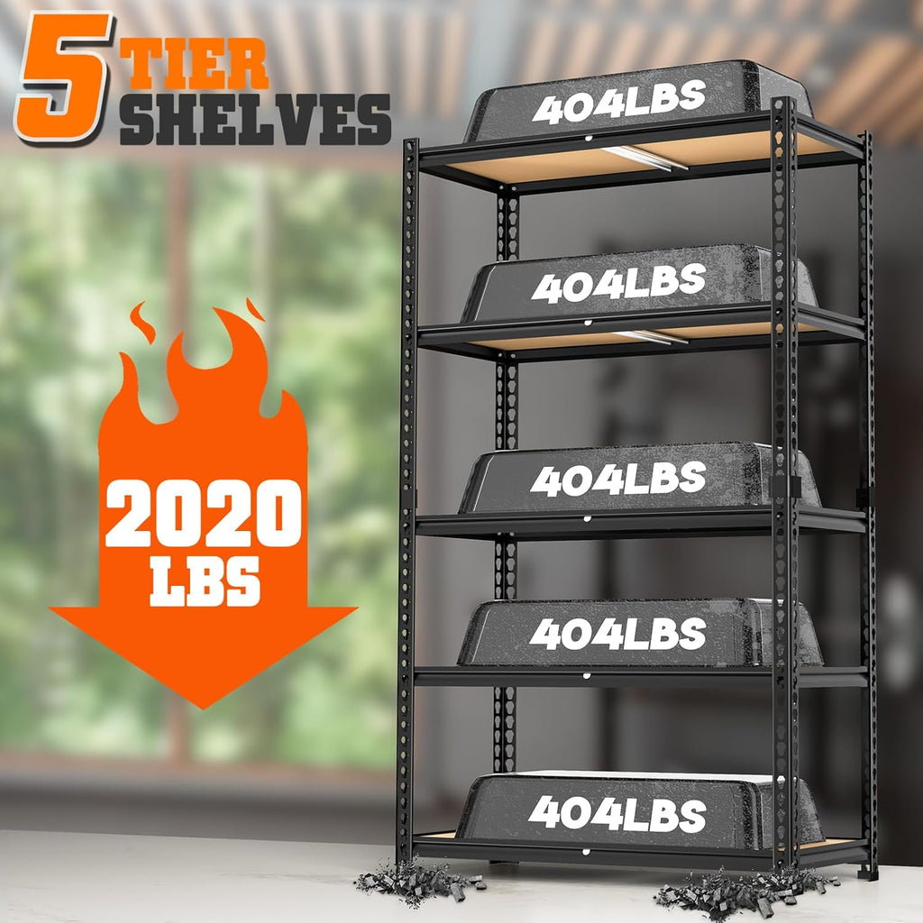 5-Tier Heavy Duty Storage Shelving Unit, 2000 lbs Capacity, Adjustable Metal Utility Shelf, 35" L x 16" W x 73" H for