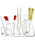 Borosilicate Glass Labware Set – 18 Pcs Heat Resistant Beakers, Flasks & Cylinders for Experiments, Study & Research