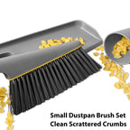 Small Broom and Dustpan Set, Hand Mini Dust-Pan and Brush,1 Pcs Gray