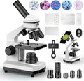 Compound Microscope for Adults & Students, White | 100X-2000X High-Power, Biological Microscope, School Lab & Home