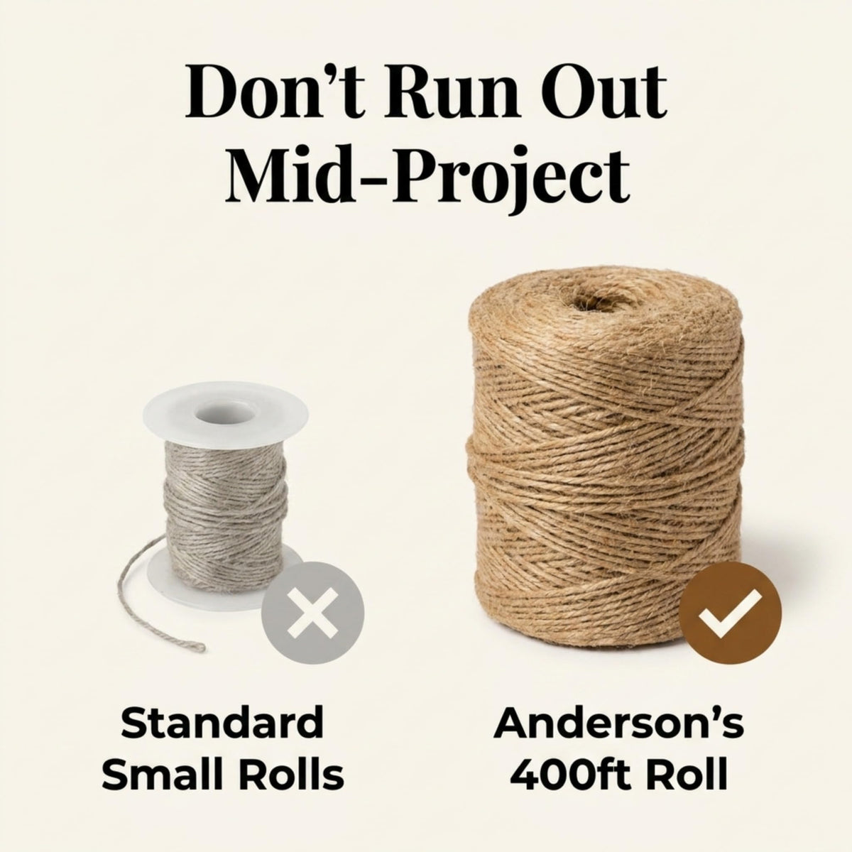 2-Ply Jute Twine, Fabrics, 400 Feet, Western Theme, Event Décor, Party Decorations, Photo Ops