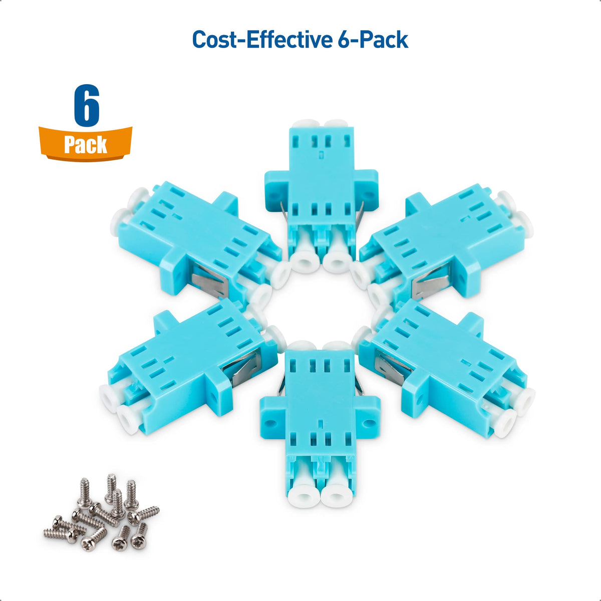 Cable Matters 6-Pack LC to LC UPC Duplex OM3/OM4 Multimode Fiber Adapter