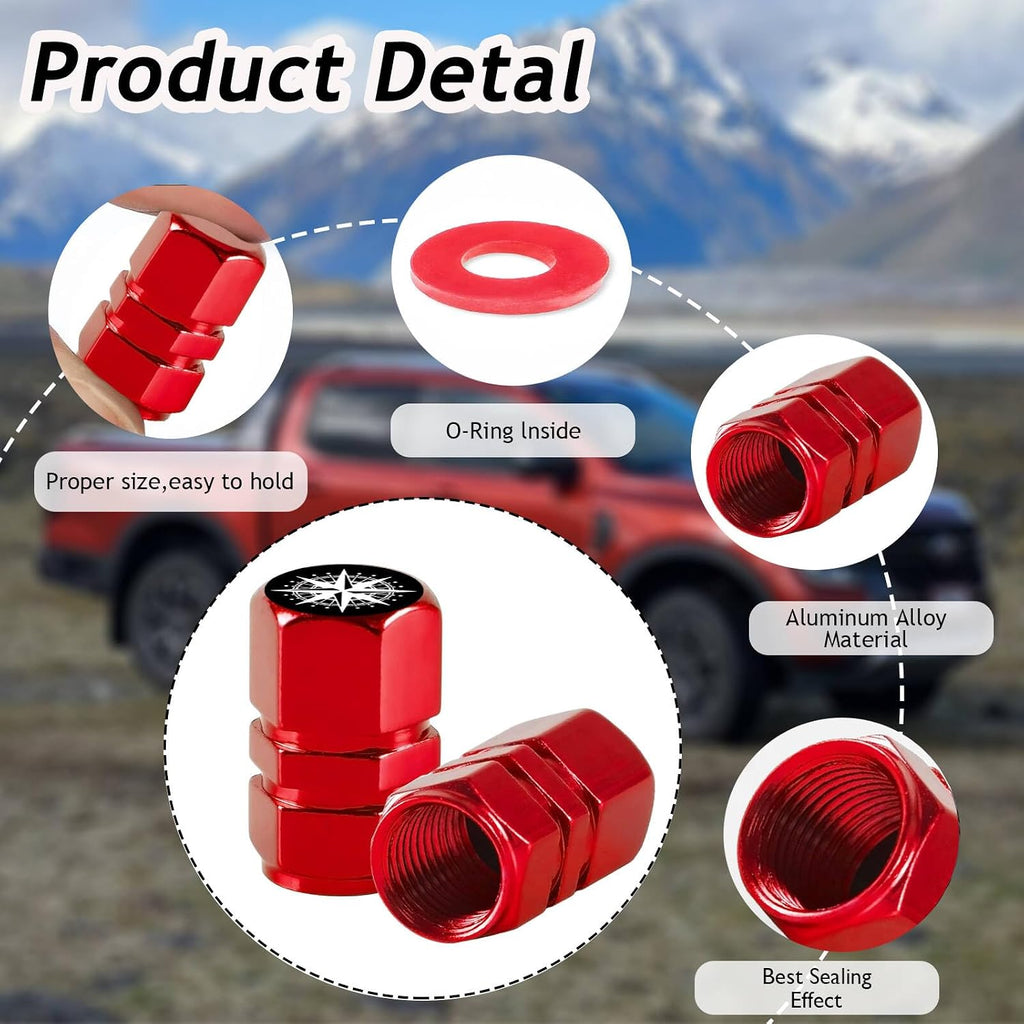 4Pack Daisy Butterfly Tire Valve Stem Caps Aluminum Rust-Proof Valve Covers
