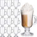 12 Pcs Irish Coffee Mugs 8.5 oz Clear Glass with Handle for Parties