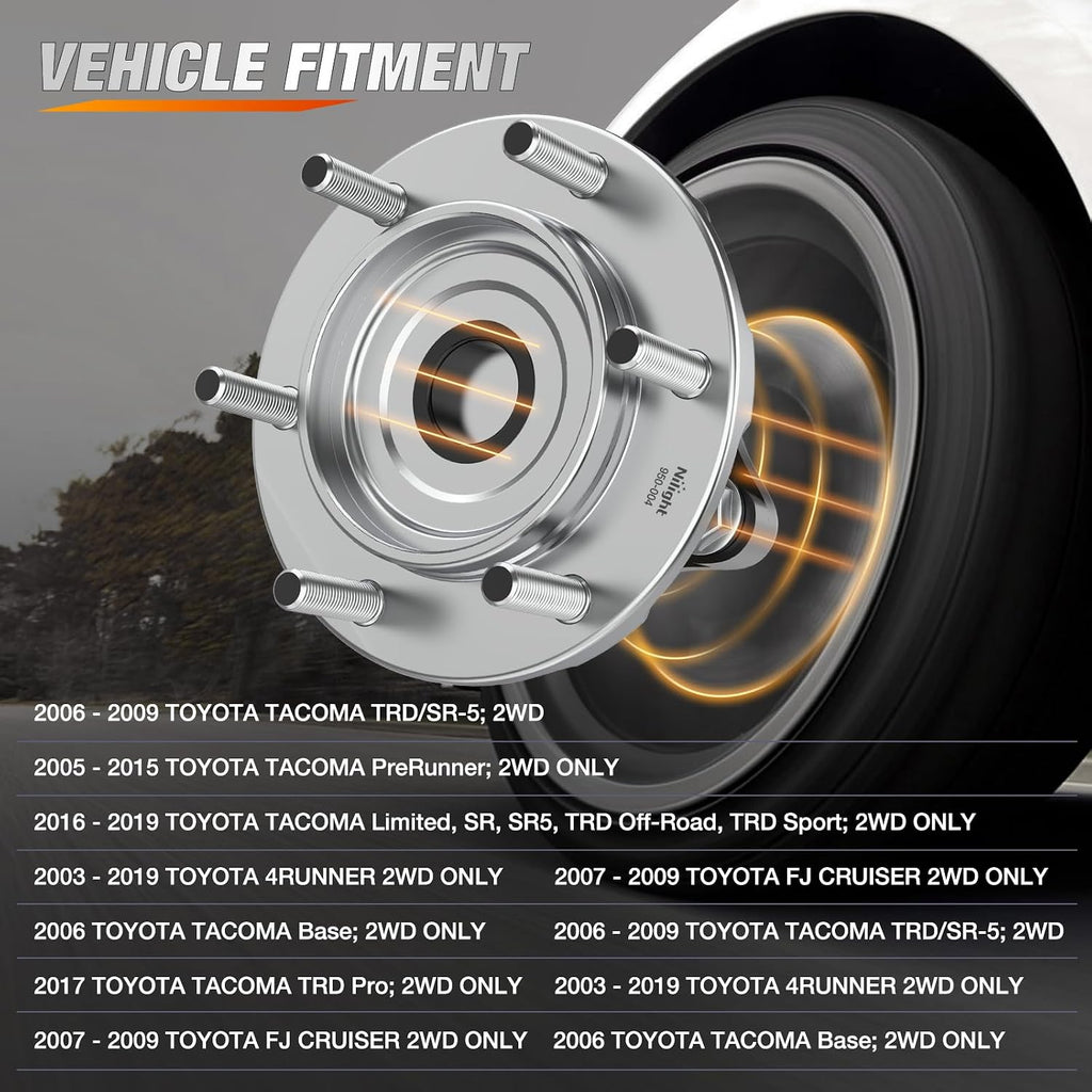 Nilight Front Wheel Bearing and Hub Assembly for Toyota Tacoma 2005-2019