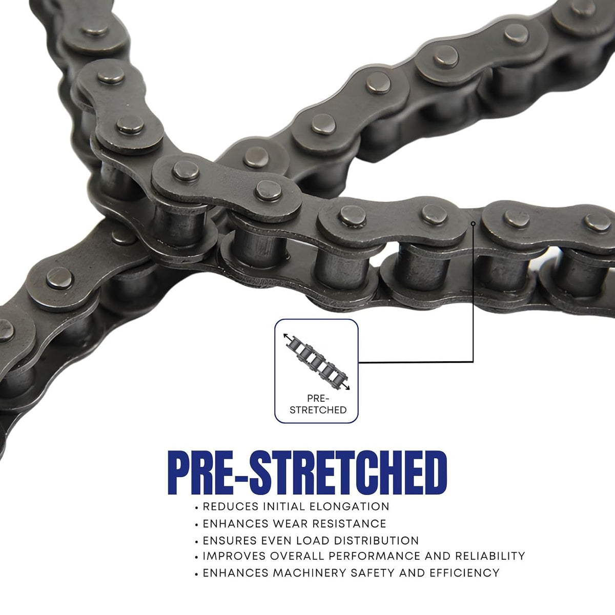 Jeremywell 60H Heavy Duty Roller Chain 10 Feet with 1 Connecting Link