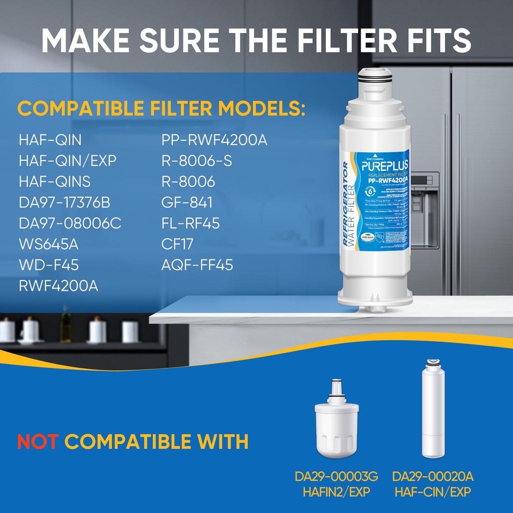 RWF4200A Water Filter Replacement for Samsung DA97-17376B, 3 Pack