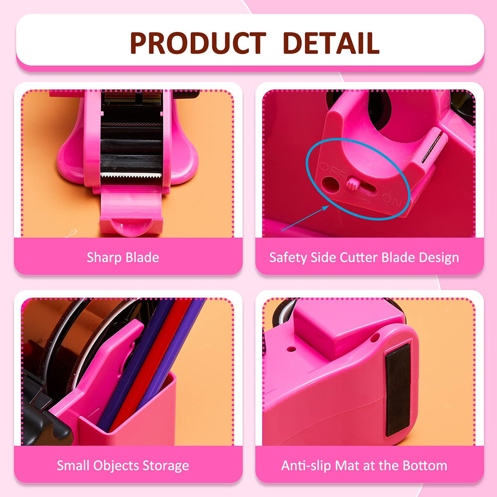 Pink Heat Tape Dispenser Sublimation Set with 5 Multi-Size Tapes