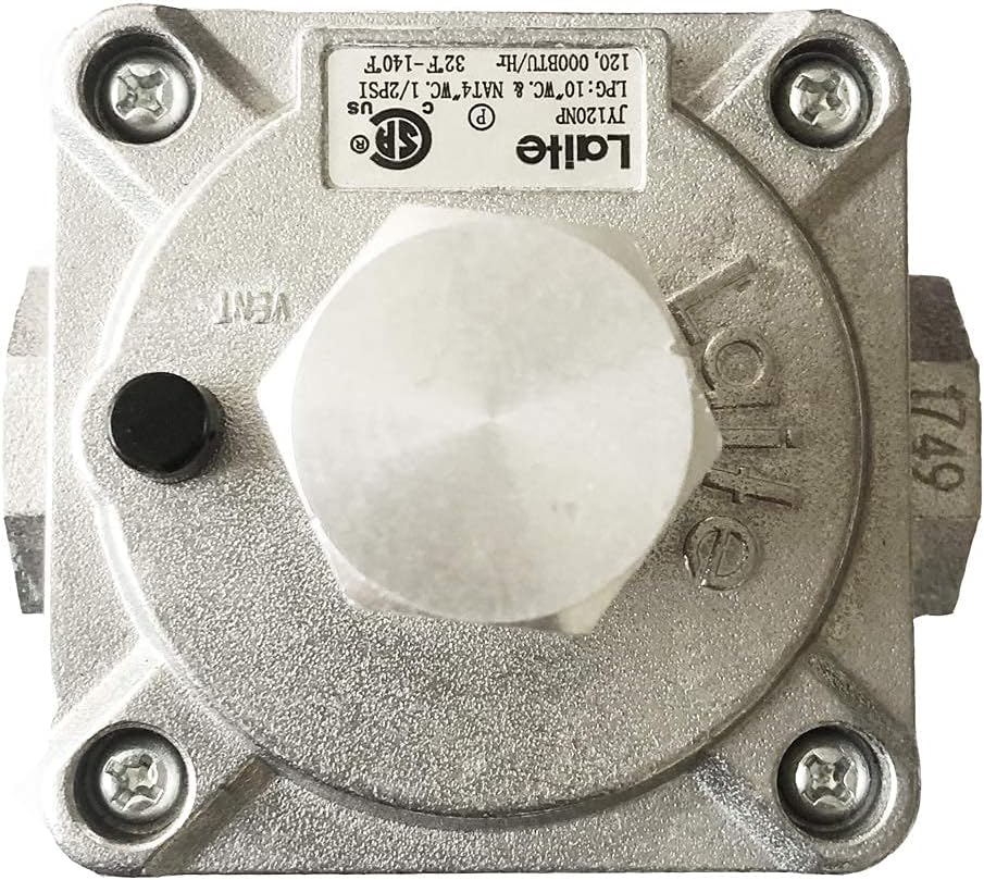 Natural Gas Grill Regulator Gas Pipe in/Out 1/2'' X 1/2"-14NPT, Max Inlet Pressure:1/2" PSI, Outlet Pressure LPG 10" NG 4" W.C, NPT Natural Gas Low Pressure Regulator