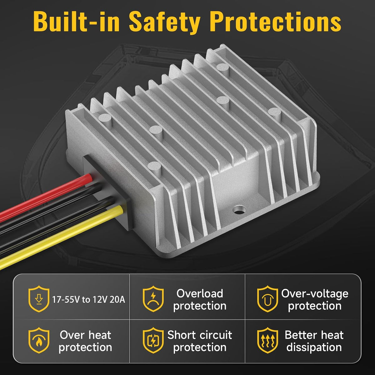 Azocek 20V to 12V Step Down Converter Compatible with DeWalt 20V Battery