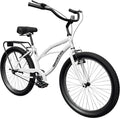 Beach Cruiser Bike for Women and Men, 24/26 Inch 1-Speed Adult Bicycle, Comfortable Step-Through Frame with Rear