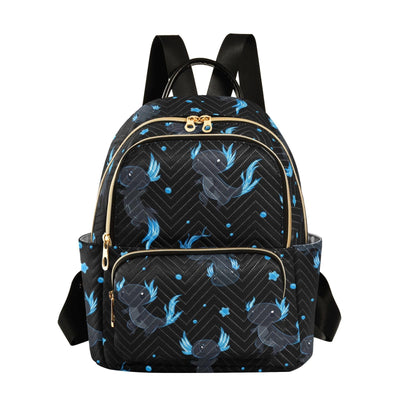 Cute Axolotl Quilted Backpack Purse for Women Fashion Small Backpack S