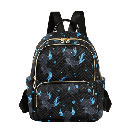 Cute Axolotl Quilted Backpack Purse for Women Fashion Small Backpack S