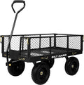 10" Flat Free Tires Heavy Duty Garden Cart with 180° Rotating Handle and Removable Sides, 4 Cu.Ft 880 lbs Capacity