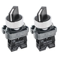 2-Pack Black 2-Position Metal Head Selector Switches, 1NO