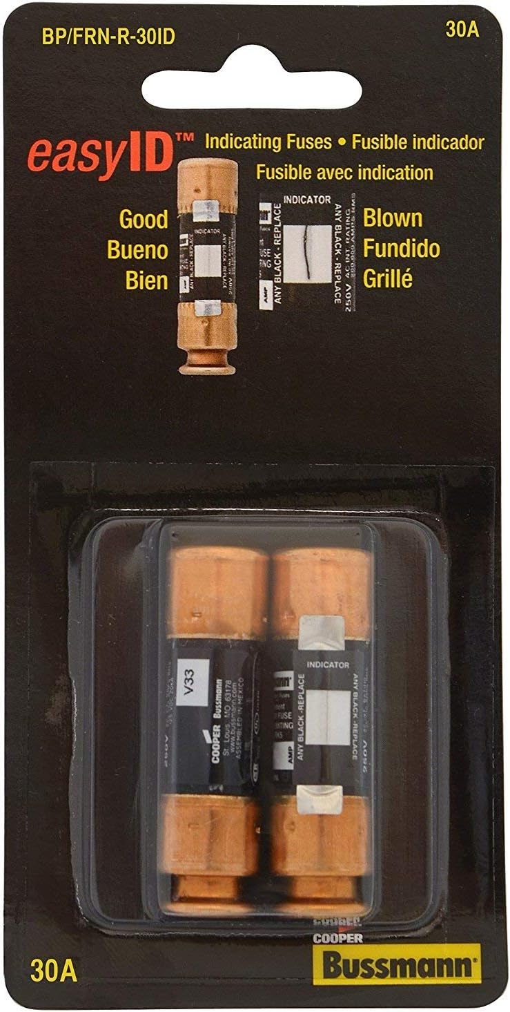 Bussman BP/FRN-R-30ID 30 Amp EasyID Heavy-Duty Time Delay Fuse 2 Count