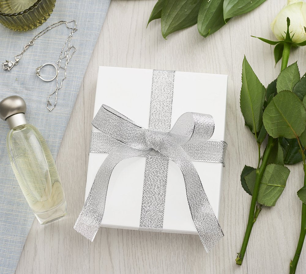 White Jewelry Gift Boxes with Lids 10 PC 6x5x1 Glossy Cotton Filled