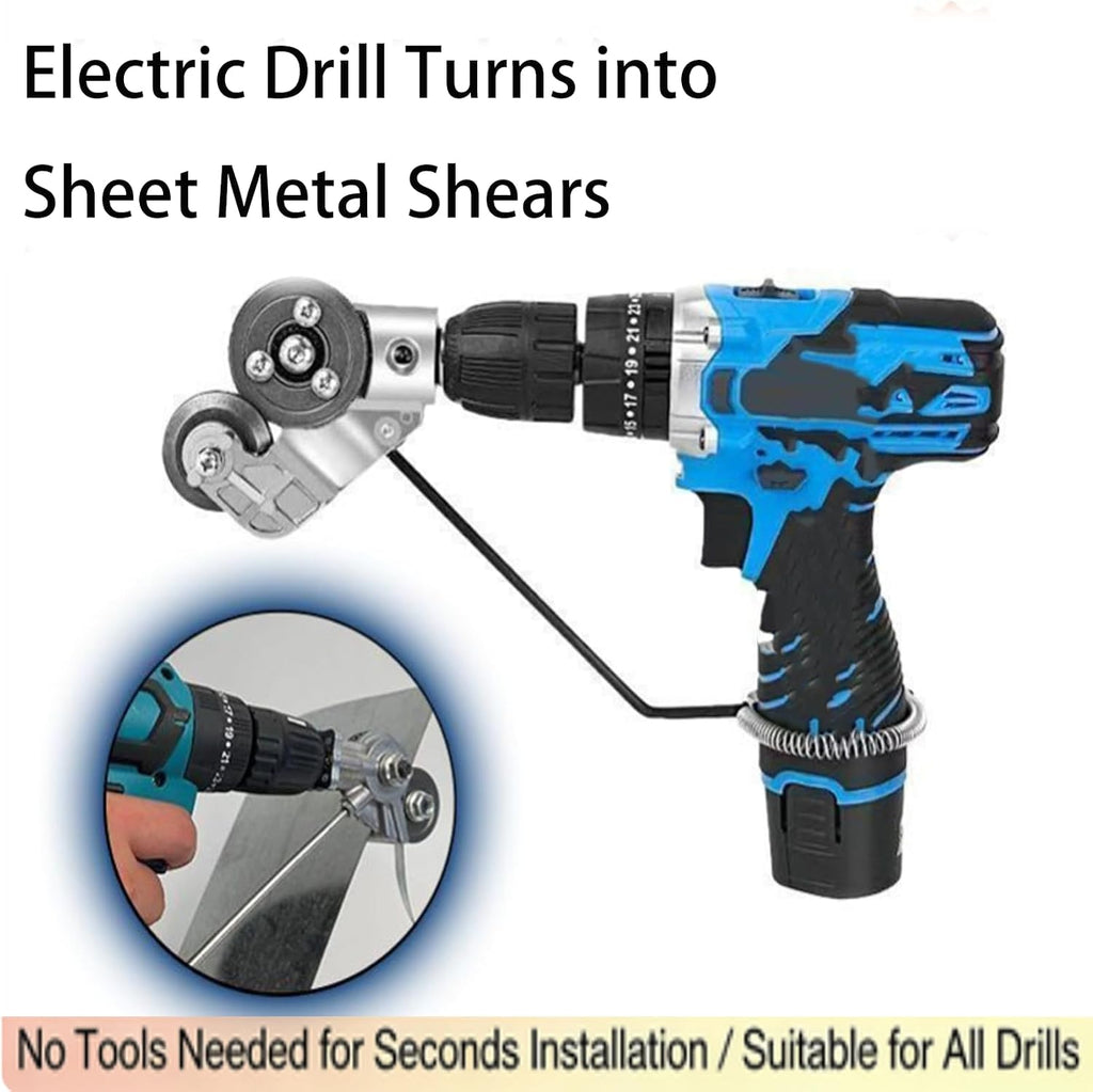 Upgraded Drill Nibbler Attachment, Titanium Drill Nibbler Sheet Metal Cutting Tool, Metal and Vinyl Slitter, Sheet