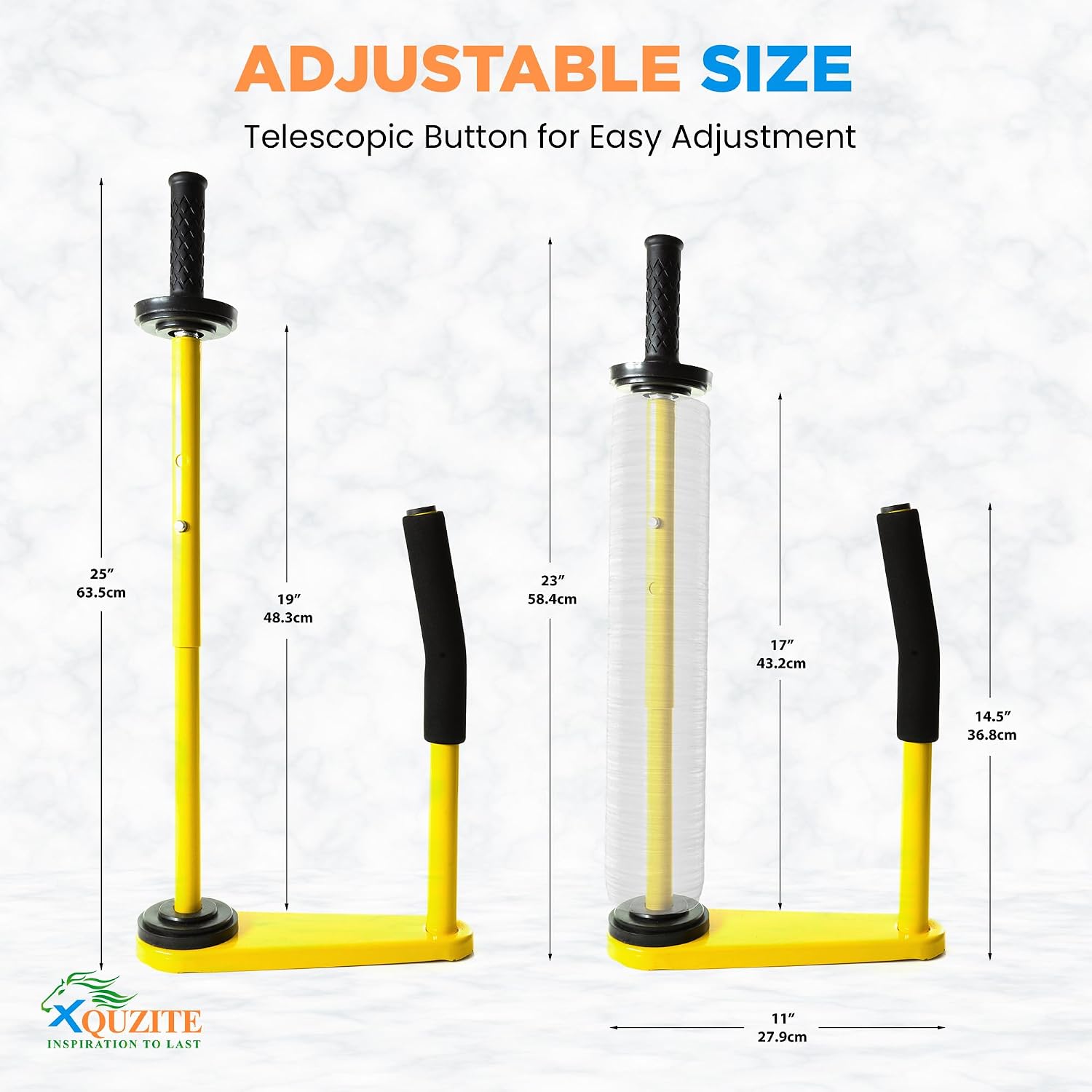 Adjustable Heavy Duty Stretch Film & Plastic Wrap Dispenser – Shrink Wrap Handle for 18" & 20" Rolls – Boxes and