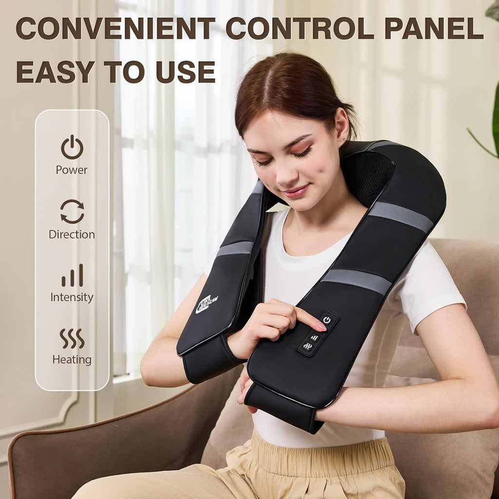Neck Massager with Heat - Back and Neck Massager for Pain Relief Deep Tissue Shiatsu Kneading Massage Pillow, Neck