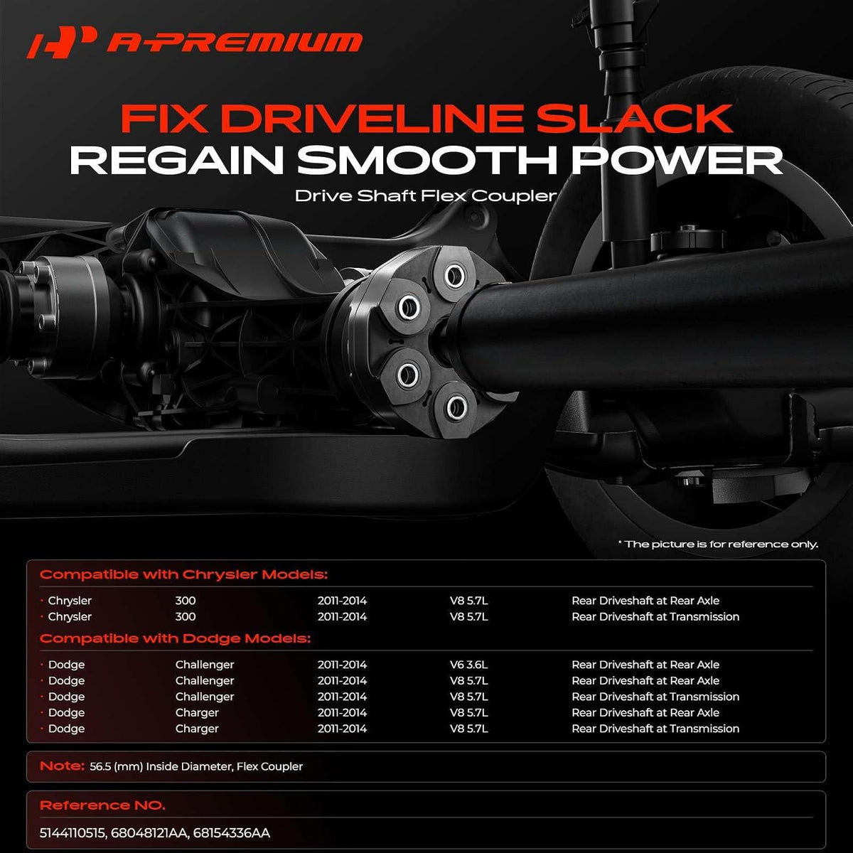 A-Premium Rear Drive Shaft Coupler Flex Joint Propshaft Coupling