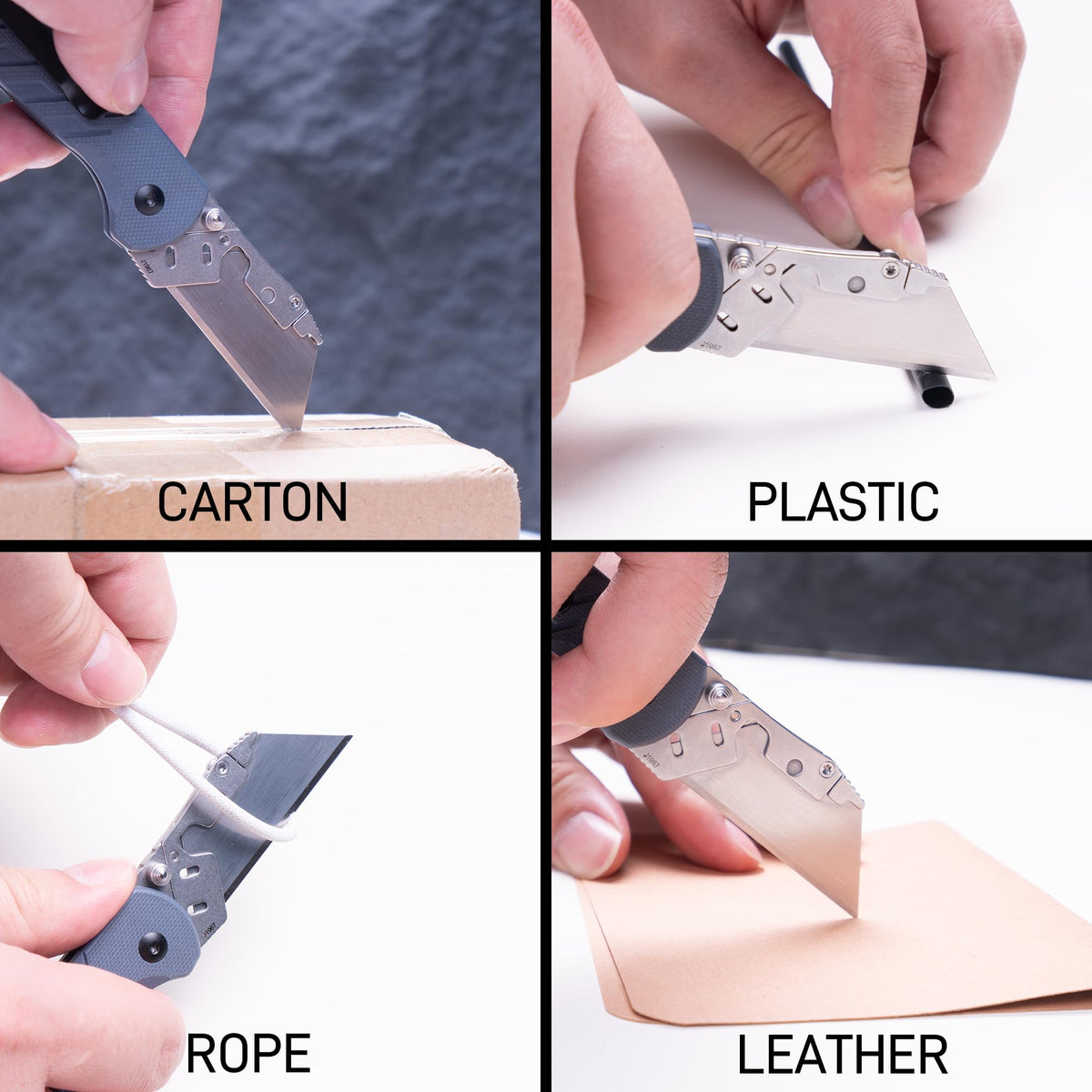 CJRB Boxer Folding Utility Knife, 10PCS Razor Blades, Quick Change Blade