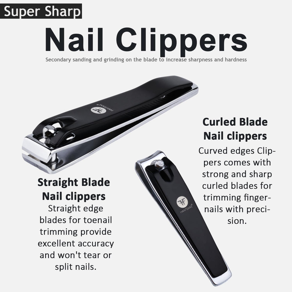 Manicure Pedicure Set 8pcs Stainless Steel Nail Clippers Kit Fingernail Toenail Clippers Cutters with Leather Case
