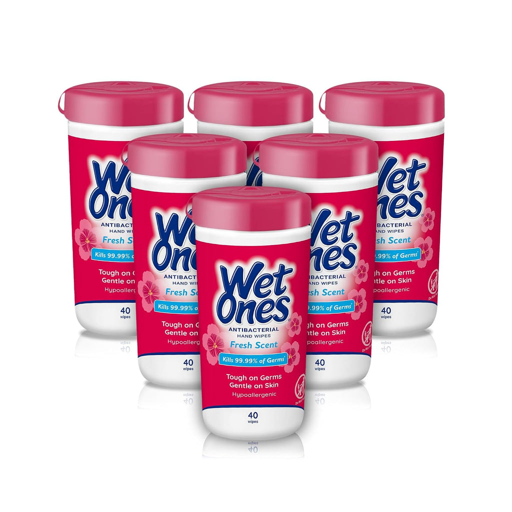 Antibacterial Hand Wipes, Fresh Scent, 40 ct Canister (6 Pack)