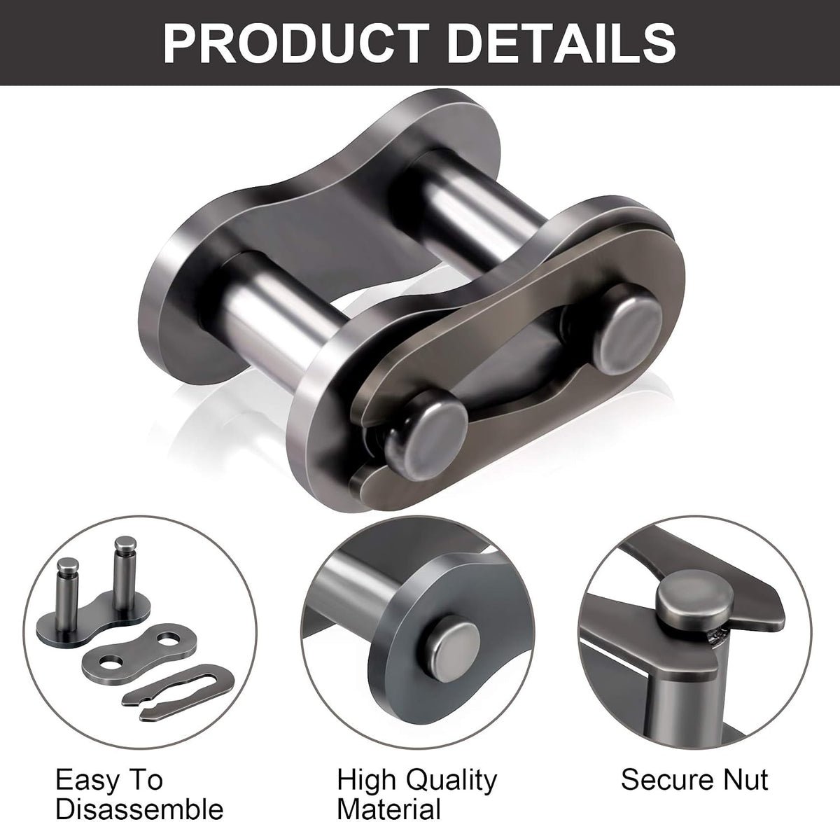 PAGOW 20pcs #35 Chain Master Link Roller, Steel Alloy Heavy Duty Connector