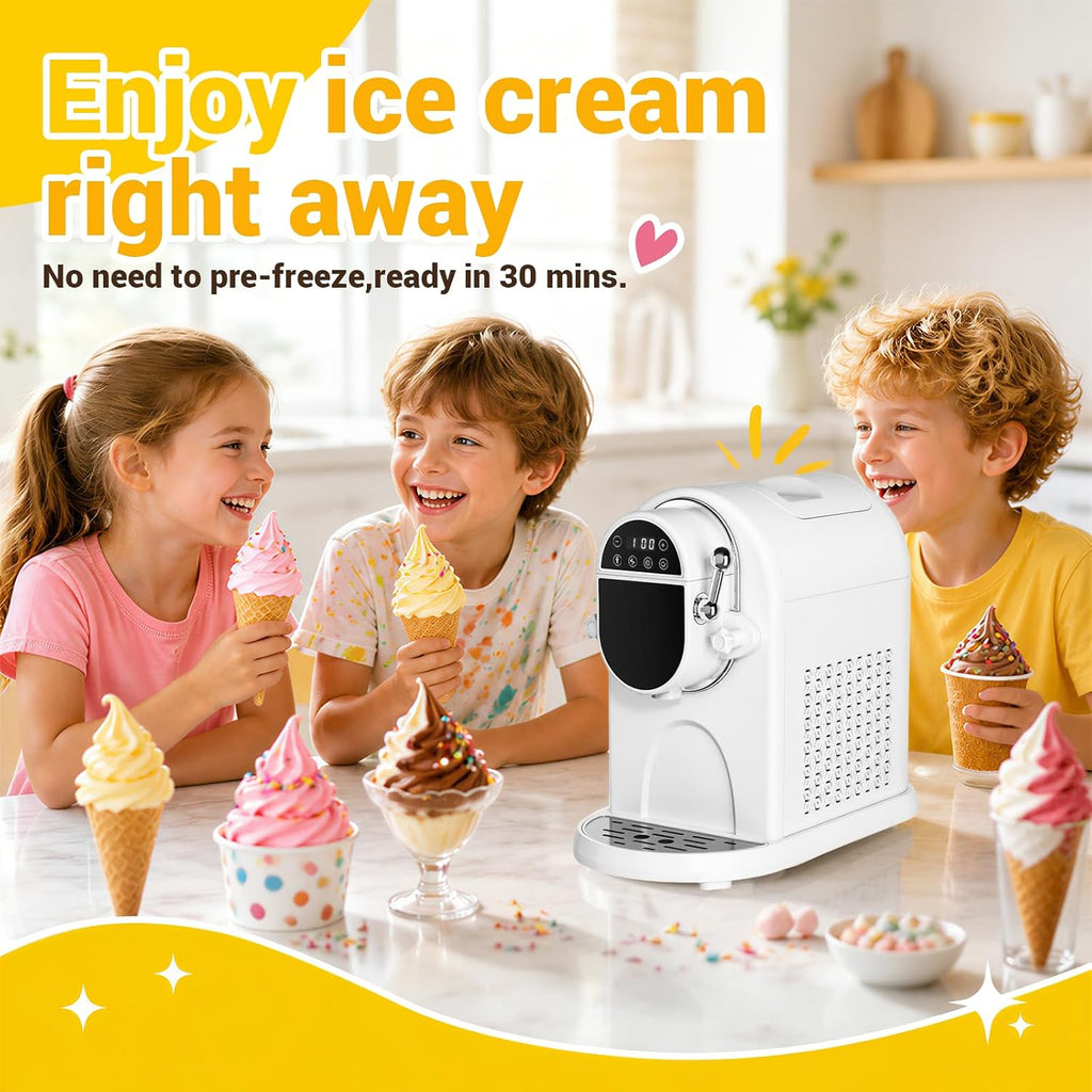 Countertop Soft Serve Ice Cream Machine 1.25Qt, No Pre-Freezing