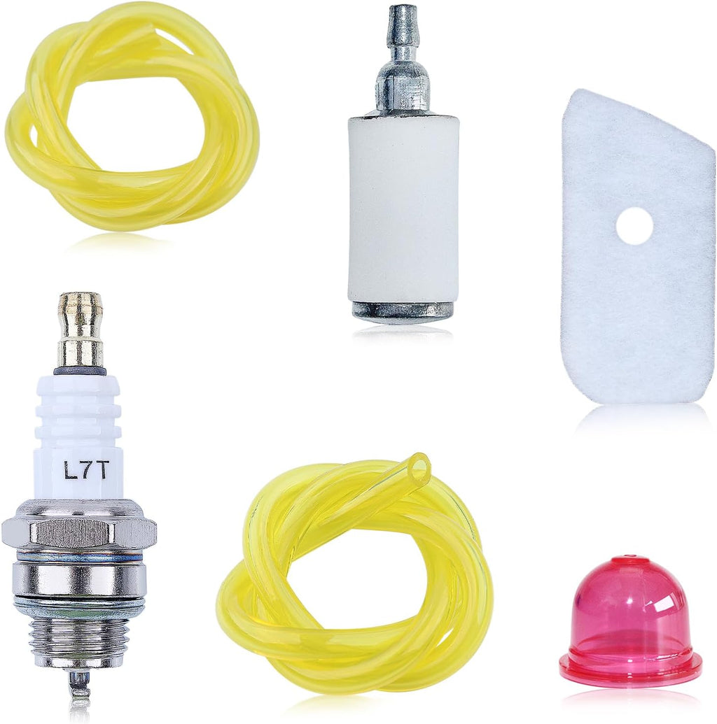 530069599 Fuel Line for Husqvarna 128c 128cd 128l 128ld 128ldx 128r Trimmer, 128L Air Filter with Primer Bulb Spark Plug Fuel Line Kit Replace 530 06 95-99, 530 15 02-53
