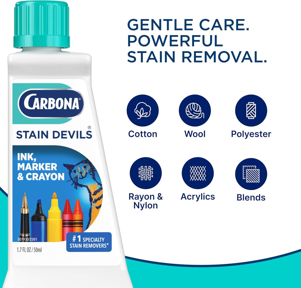 Stain Devils #3 | Ink, Marker & Crayon | Professional Strength Laundry Stain Remover | Multi-Fabric Cleaner | Safe On