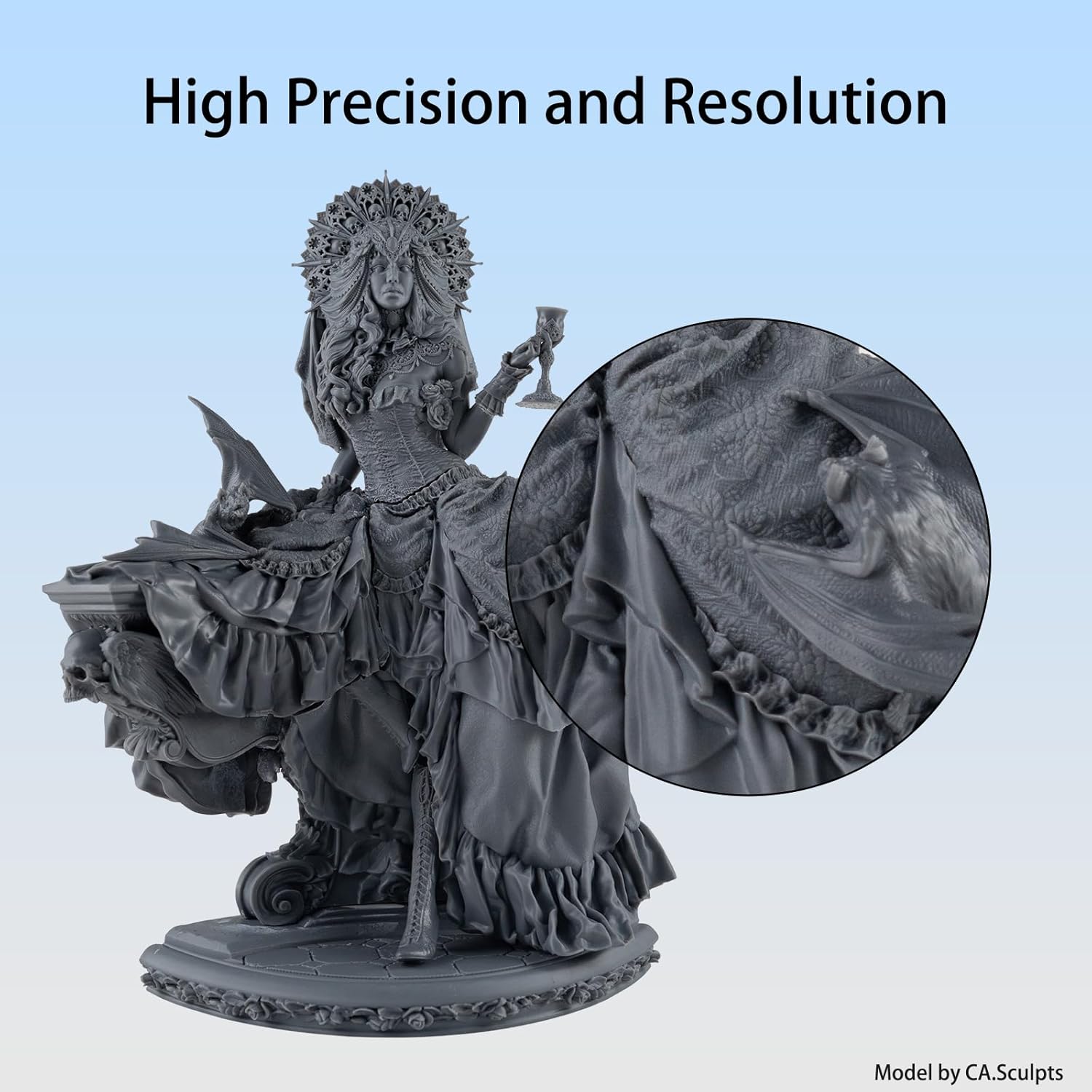 Fast ABS-Like 3D Printer Resin, Non-Brittle, Metal Grey, 2kg | Easy to Print, Non-Brittle, High Precision, Rapid