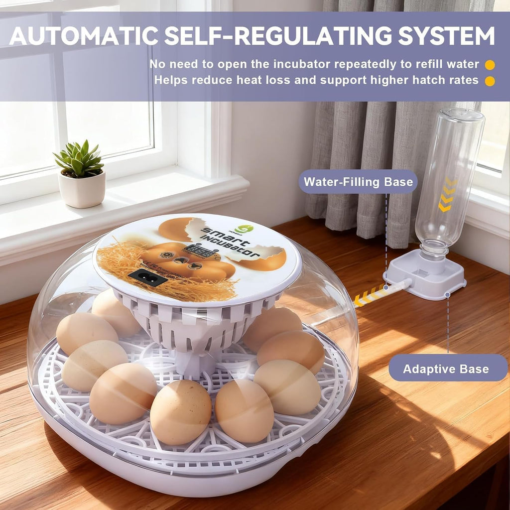 Gen I - 12 Egg Automatic Incubator, Steady Humidity with Auto-Refill, Stable Temp Control, Auto Egg Turning, Candler