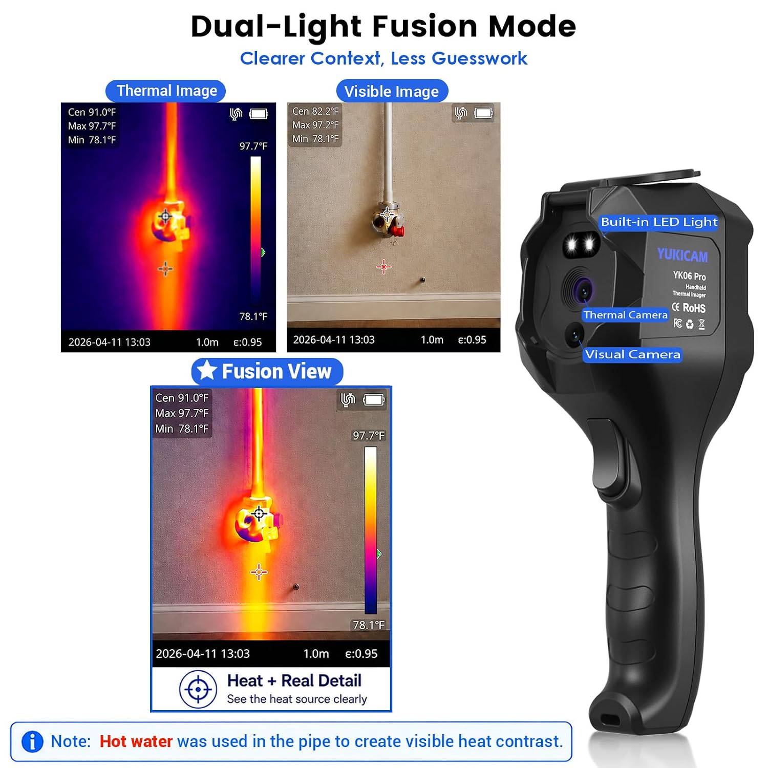 Thermal Imaging Camera, Dual-Light Infrared Thermal Camera for Home Inspection
