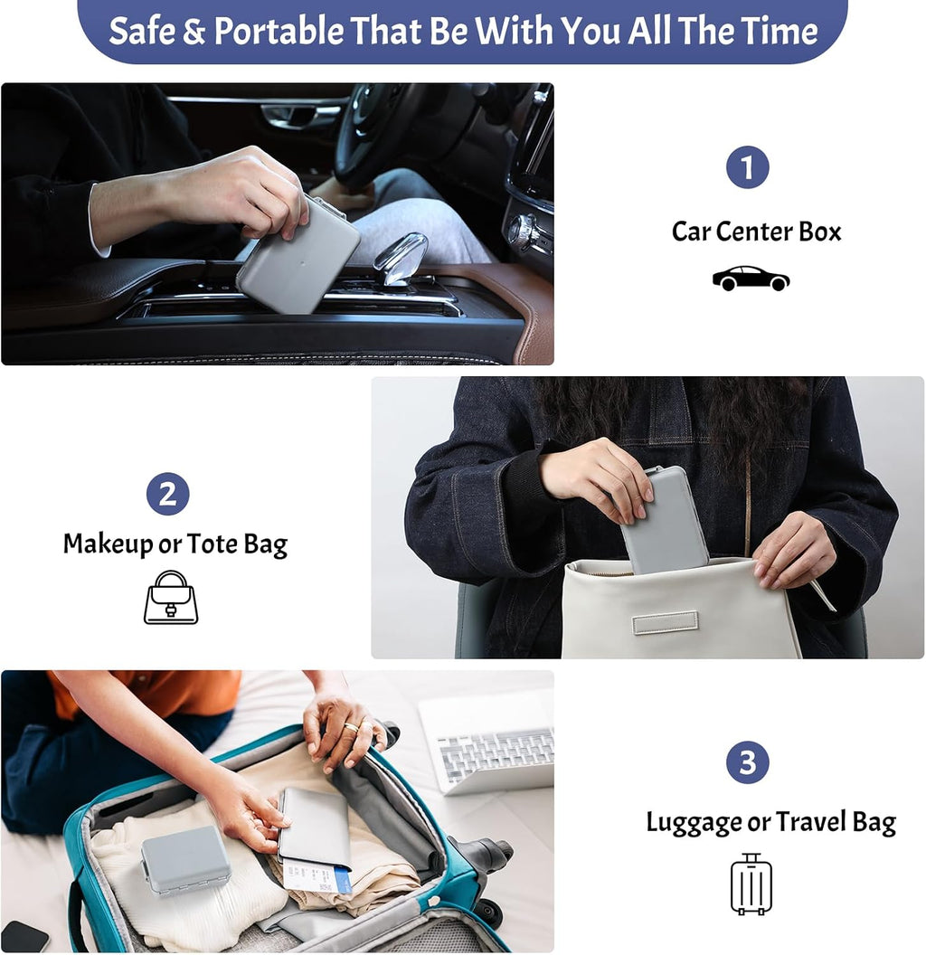 Foldable Weekly Pill Organizer 2 Times a Day with 2 Extra Compartments (Clear Printed Labels) - Portable 7 Day AM PM