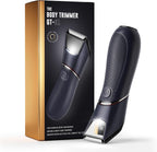 Body Hair Trimmer for Men: Mirror & LED Light, IPX7 Wet or Dry