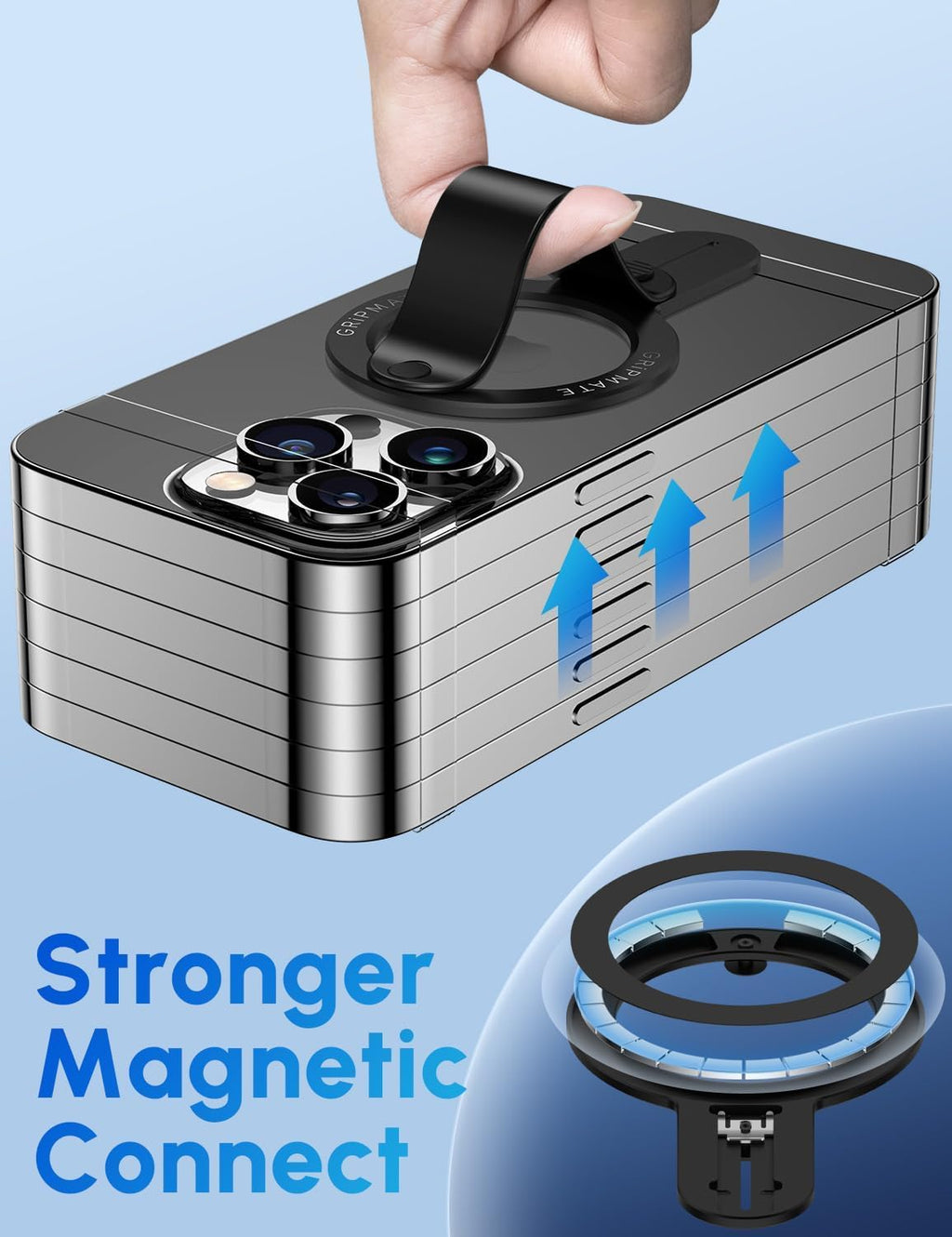for MagSafe Phone Grip for iPhone - Magnetic Phone Ring Holder Detachable for iPhone 17 - Comfortable Finger Phone