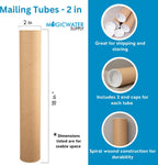 2 x 18 Inch Kraft Mailing Tubes with End Cap - 4 Pack