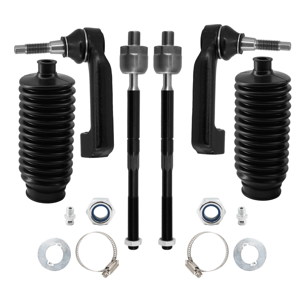6pcs Front Inner and Outer Tie Rod Ends Complete Kit and Boots