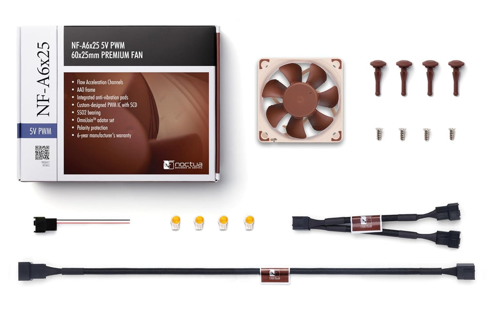 Noctua NF-A6x25 5V PWM, High-Performance Quiet Fan 60mm