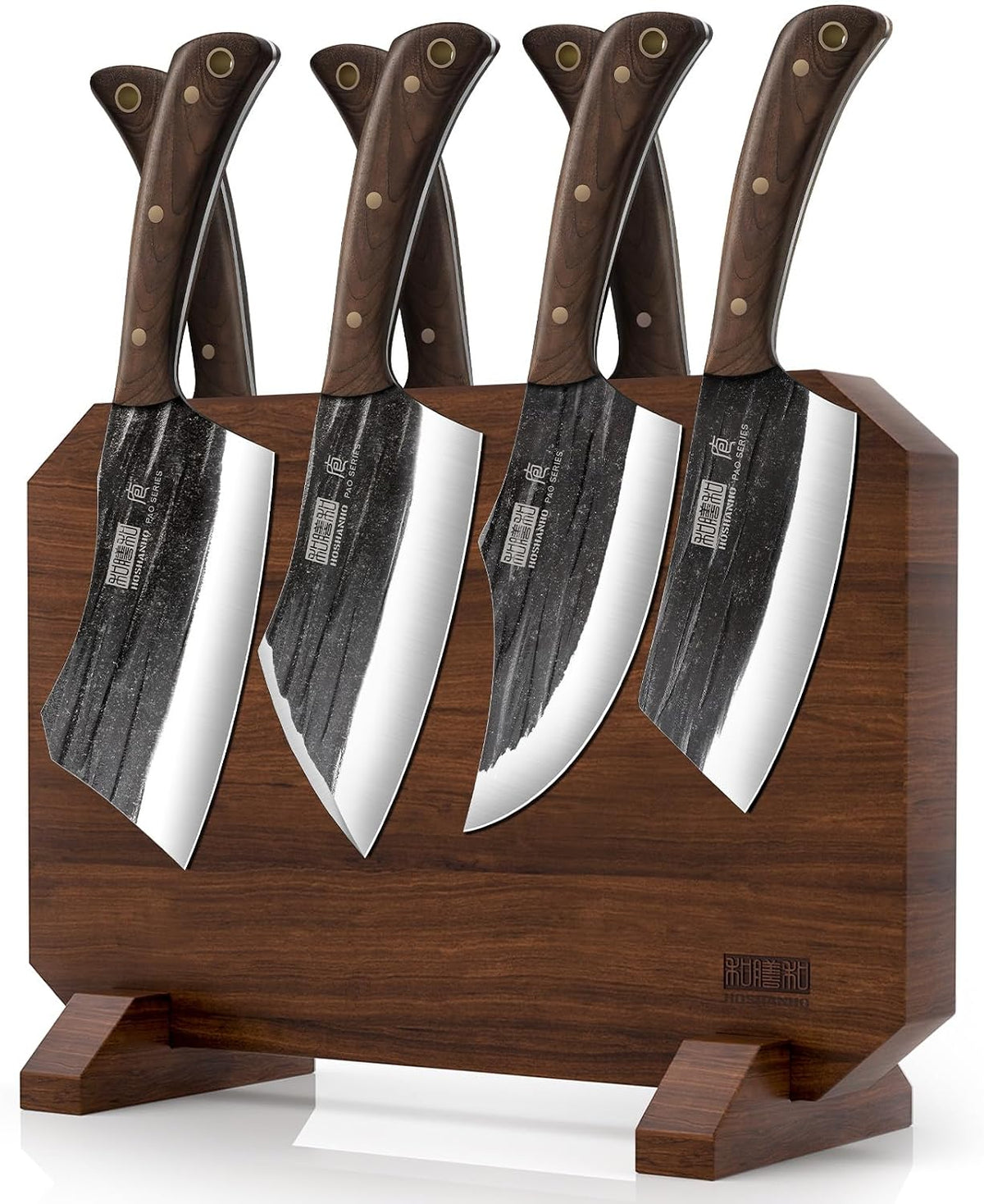 8PCS Butcher Kitchen Knife Set, Sharp Magnetic Knife Block Set