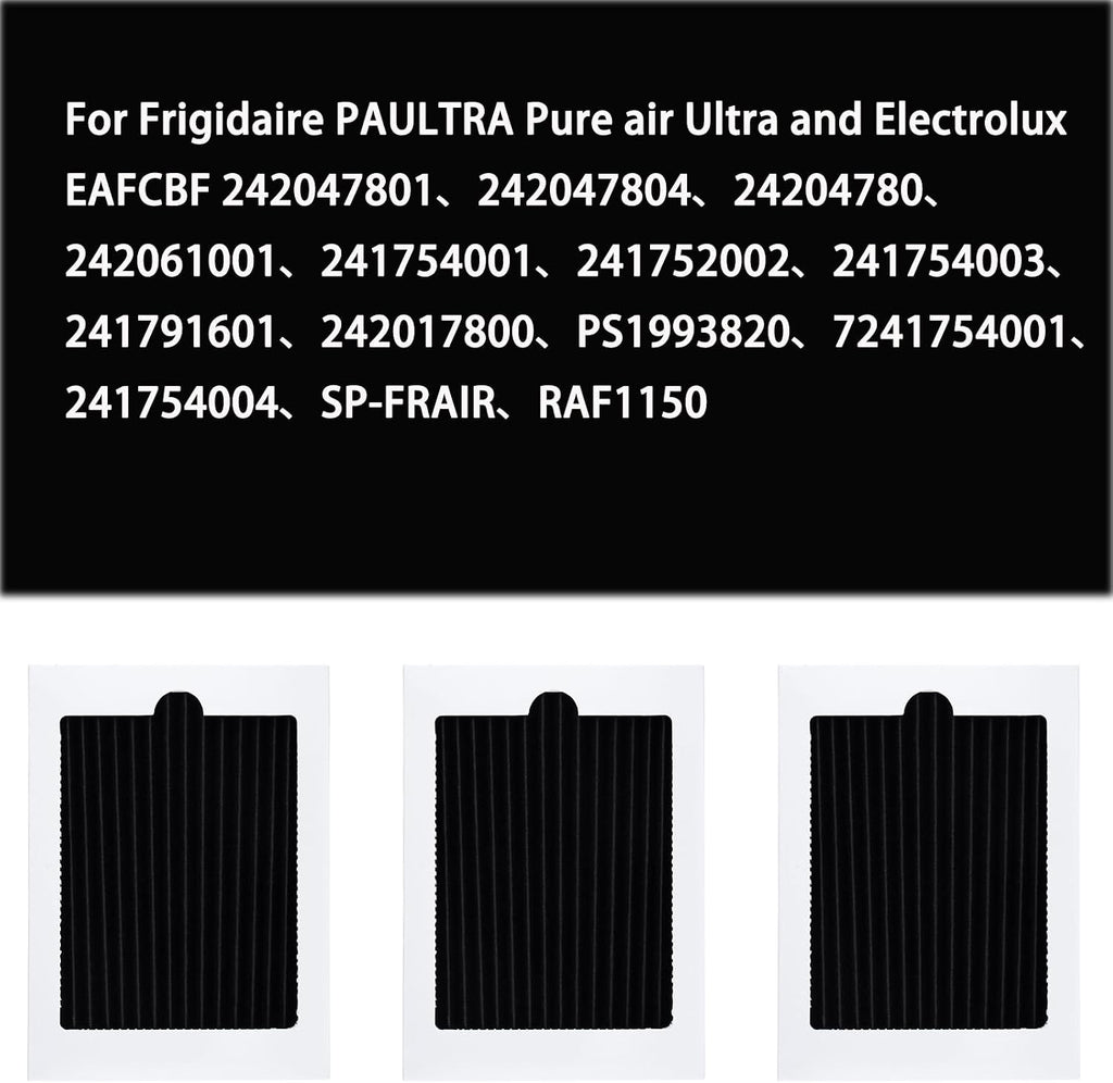 Refrigerator Air Filter For Whirl-pool FGHB2866PF FGHF2366PF FGSS2635TF FPBC2277RF FGHC2331PF FGHS2655PF LGHB2867PF FGHS2631PF Air Filter Replacement (3 Pcs)