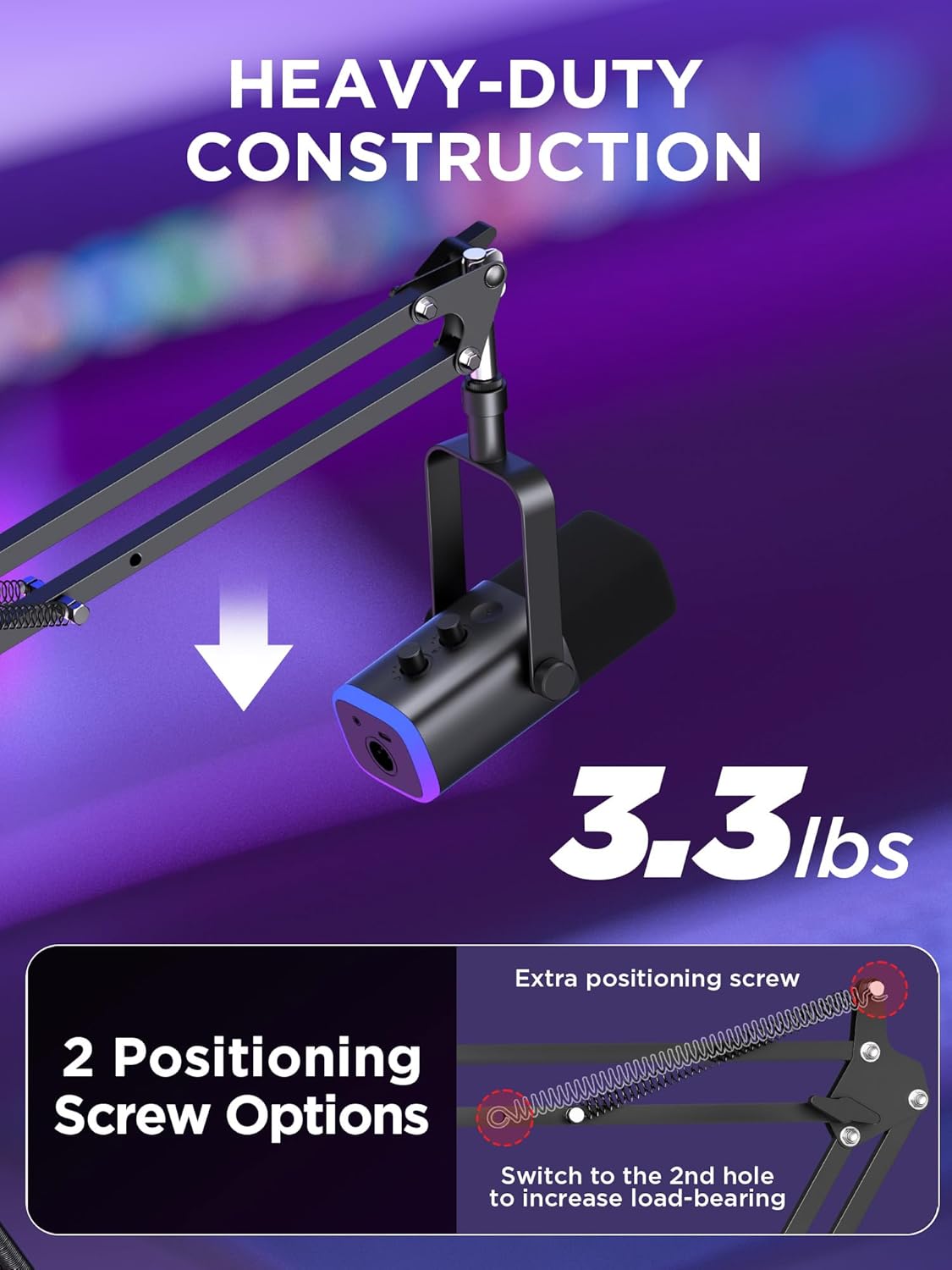 Microphone Stand Mic Boom Arm Windscreen Pop Filter, Medium | Complete Bundle, Dual-Layer Pop Filter, Acoustic Foam